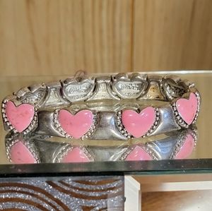 Pink /Silver Heart Braclet